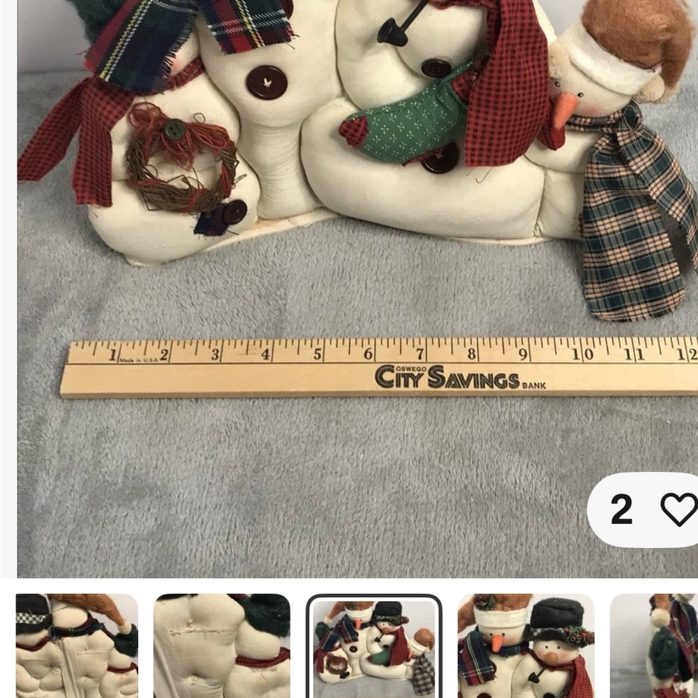 Festive Snowman Family Decor - Red, Green, and White